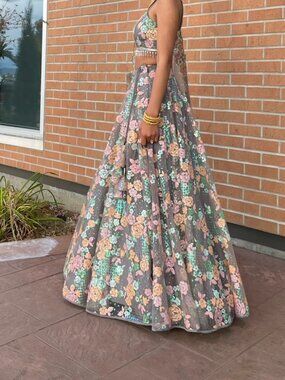 Metalic Floral Lengha